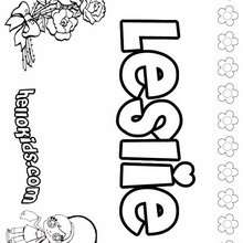 Leslie - Coloring page - NAME coloring pages - GIRLS NAME coloring pages - L girl names coloring posters