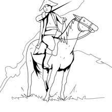 US soldier and horse coloring page