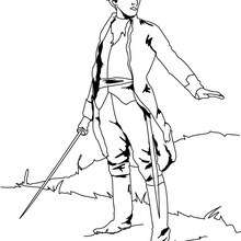 Soldier with sword coloring page - Coloring page - HOLIDAY coloring pages - 4th of JULY coloring pages - AMERICAN SOLDIERS coloring pages