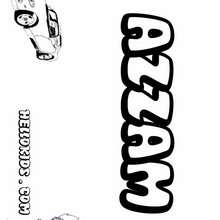 Azzam - Coloring page - NAME coloring pages - BOYS NAME coloring pages - A names for BOYS coloring book