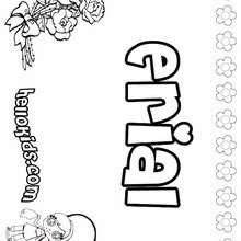 Erial - Coloring page - NAME coloring pages - GIRLS NAME coloring pages - E names for girls coloring book