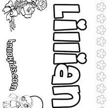 Lillian - Coloring page - NAME coloring pages - GIRLS NAME coloring pages - L girl names coloring posters
