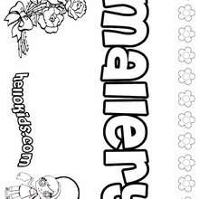 Mallery - Coloring page - NAME coloring pages - GIRLS NAME coloring pages - M names for girls coloring posters