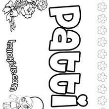 Patti - Coloring page - NAME coloring pages - GIRLS NAME coloring pages - O, P, Q names fo girls posters