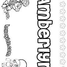 Amberlyn - Coloring page - NAME coloring pages - GIRLS NAME coloring pages - A names for girls coloring sheets
