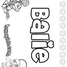Balie - Coloring page - NAME coloring pages - GIRLS NAME coloring pages - B names for girls coloring sheets