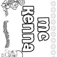 Mc Kenna - Coloring page - NAME coloring pages - GIRLS NAME coloring pages - M names for girls coloring posters