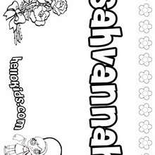Sahvannah - Coloring page - NAME coloring pages - GIRLS NAME coloring pages - S girls names coloring posters