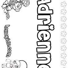 Adrienne - Coloring page - NAME coloring pages - GIRLS NAME coloring pages - A names for girls coloring sheets