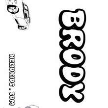 Brody - Coloring page - NAME coloring pages - BOYS NAME coloring pages - B names for Boys free coloring book