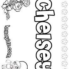 Chelsey - Coloring page - NAME coloring pages - GIRLS NAME coloring pages - C names for girls coloring sheets