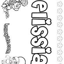 Elissia - Coloring page - NAME coloring pages - GIRLS NAME coloring pages - E names for girls coloring book
