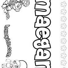 Maegan - Coloring page - NAME coloring pages - GIRLS NAME coloring pages - M names for girls coloring posters