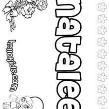 Natalee - Coloring page - NAME coloring pages - GIRLS NAME coloring pages - N names for girls coloring posters