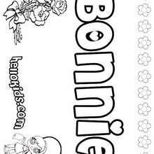 Bonnie - Coloring page - NAME coloring pages - GIRLS NAME coloring pages - B names for girls coloring sheets