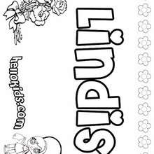 Lindis - Coloring page - NAME coloring pages - GIRLS NAME coloring pages - L girl names coloring posters