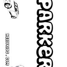 Parker - Coloring page - NAME coloring pages - BOYS NAME coloring pages - O, P, Q names for BOYS posters to color in