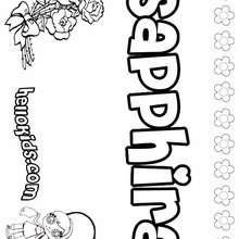 Sapphira - Coloring page - NAME coloring pages - GIRLS NAME coloring pages - S girls names coloring posters
