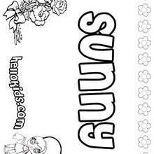 Sunny - Coloring page - NAME coloring pages - GIRLS NAME coloring pages - S girls names coloring posters