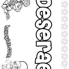 Deserae - Coloring page - NAME coloring pages - GIRLS NAME coloring pages - D names for GIRLS free coloring sheets