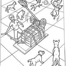 Dog Fetch machine coloring page