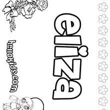 Eliza - Coloring page - NAME coloring pages - GIRLS NAME coloring pages - E names for girls coloring book