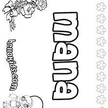 Mana - Coloring page - NAME coloring pages - GIRLS NAME coloring pages - M names for girls coloring posters