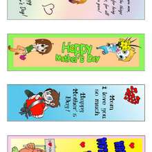 Colored Mother's Day bookmark - Kids Craft - BOOKMARKS for school books - MOTHER'S DAY Bookmarks