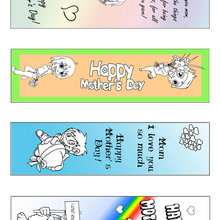Half-colored Mother's Day bookmark