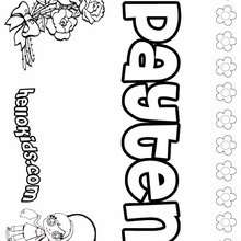 Payten  - Coloring page - NAME coloring pages - GIRLS NAME coloring pages - O, P, Q names fo girls posters