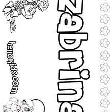 Zabrina - Coloring page - NAME coloring pages - GIRLS NAME coloring pages - U, V, W, X, Y, Z girls names posters