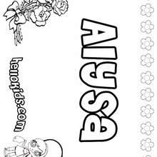 Alysa - Coloring page - NAME coloring pages - GIRLS NAME coloring pages - A names for girls coloring sheets