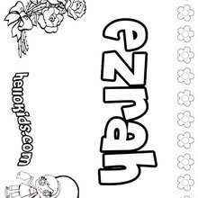 Ezrah - Coloring page - NAME coloring pages - GIRLS NAME coloring pages - E names for girls coloring book