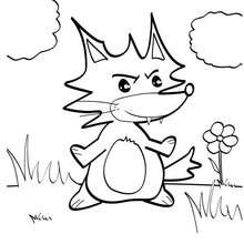 Little fox coloring page