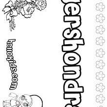 Gershondra - Coloring page - NAME coloring pages - GIRLS NAME coloring pages - G names for GIRLS online coloring books