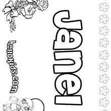 Janel - Coloring page - NAME coloring pages - GIRLS NAME coloring pages - J names for girls coloring pages