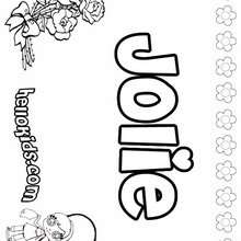 Jolie - Coloring page - NAME coloring pages - GIRLS NAME coloring pages - J names for girls coloring pages