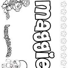 Maggie - Coloring page - NAME coloring pages - GIRLS NAME coloring pages - M names for girls coloring posters