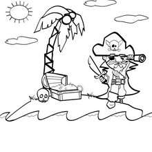 Pirate coloring page - Coloring page - FANTASY coloring pages - PIRATE coloring pages - PIRATE TREASURE coloring pages