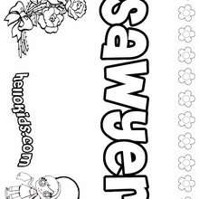 Sawyer - Coloring page - NAME coloring pages - GIRLS NAME coloring pages - S girls names coloring posters