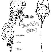 Sprite : Birthday Party Invitation - Coloring page - BIRTHDAY coloring pages - BIRTHDAY INVITATIONS coloring pages