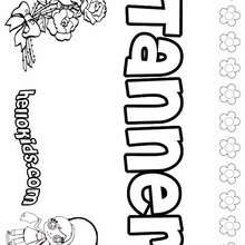 Tanner - Coloring page - NAME coloring pages - GIRLS NAME coloring pages - T names for girls coloring and printing posters