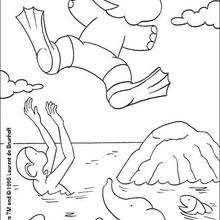 Babar's flippers coloring page