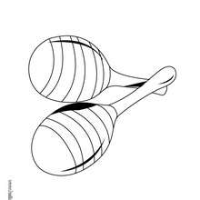 Castanets coloring page - Coloring page - MUSICAL coloring pages - MUSICAL INSTRUMENT coloring pages - CASTANETS coloring pages