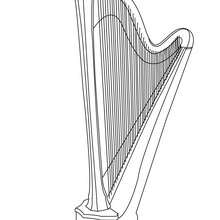 Harp coloring page - Coloring page - MUSICAL coloring pages - MUSICAL INSTRUMENT coloring pages - HARP coloring pages