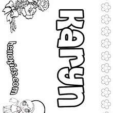 Karyn - Coloring page - NAME coloring pages - GIRLS NAME coloring pages - K names for girls coloring posters