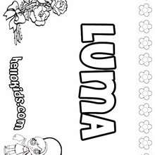 Luma - Coloring page - NAME coloring pages - GIRLS NAME coloring pages - L girl names coloring posters
