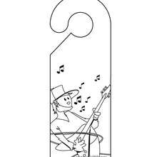 Music door hanger coloring page - Coloring page - DOOR HANGER coloring pages
