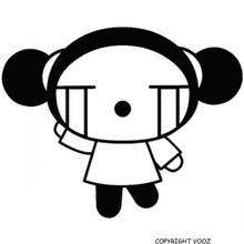Pucca is crying coloring page - Coloring page - CHARACTERS coloring pages - CARTOON CHARACTERS Coloring Pages - PUCCA coloring pages