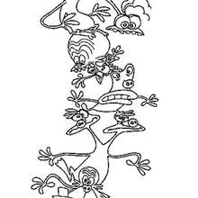 Space Goofs' Pyramid coloring page - Coloring page - CHARACTERS coloring pages - TV SERIES CHARACTERS coloring pages - SPACE GOOFS coloring pages - GORGIOUS KLATOO coloring pages